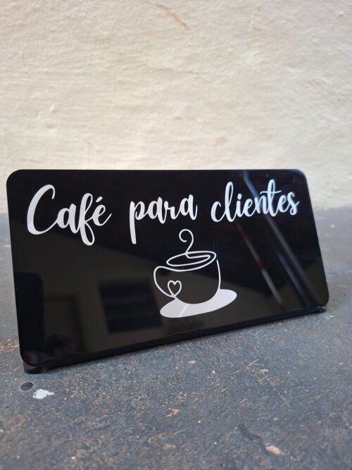 Placa de mesa ou parede para cantinho do café