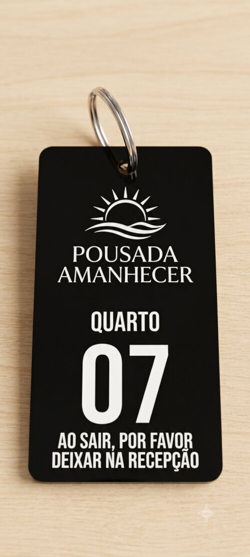 4 - chaveiro de quarto para pousada ou hotel
