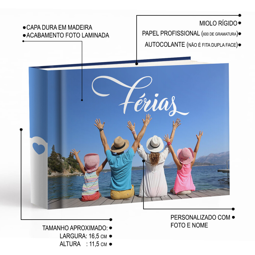 Álbum de fotos autocolante para 30 fotos  10x15cm personalizado
