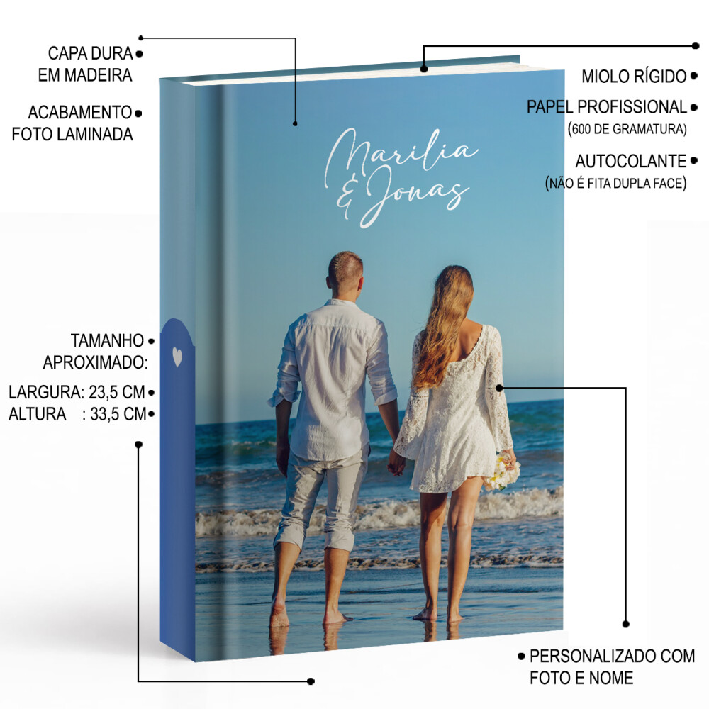 Álbum de fotos autocolante para 120 fotos  10x15cm Personalizado