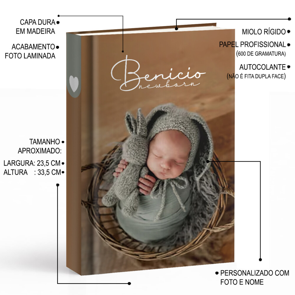 Álbum de fotos autocolante para 200 fotos  10x15cm Personalizado