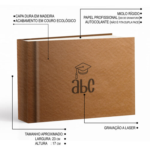 Álbum de fotos autocolante para 50 fotos  15x21cm Formatura
