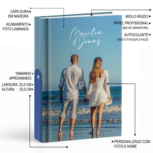 Álbum de fotos autocolante para 120 fotos  10x15cm Personalizado
