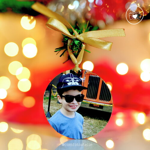 Bolinhas de Natal em madeira Com Foto Personalizado