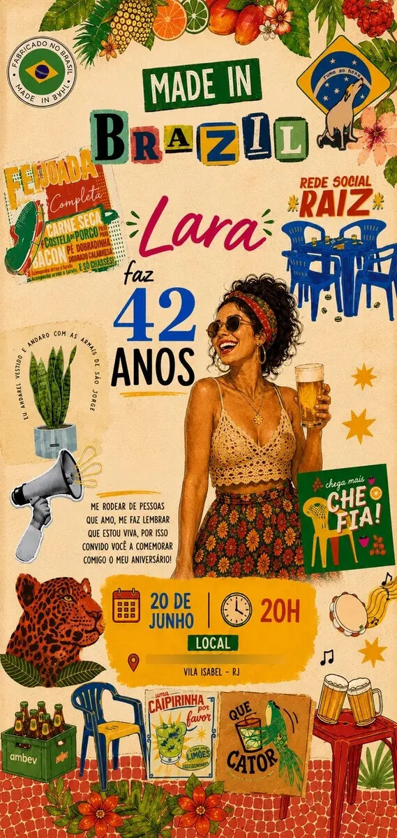Convite Digital Brasilidade - Grátis Save The Date