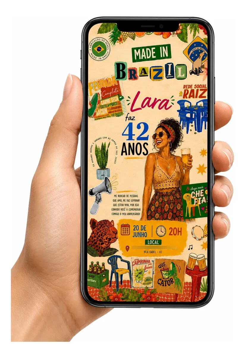 Convite Digital Brasilidade - Grátis Save The Date