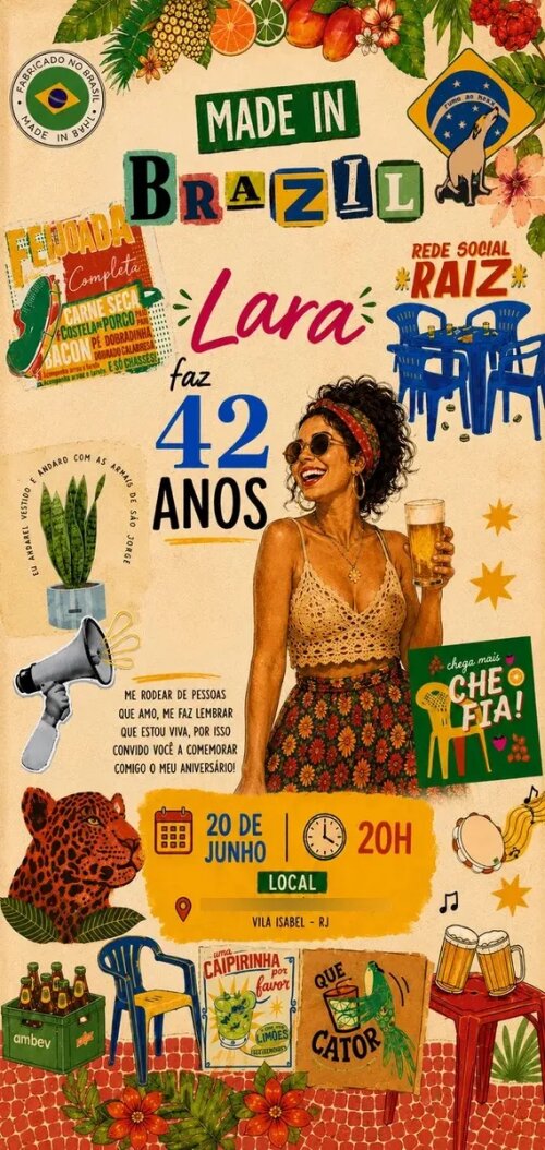 Convite Digital Brasilidade - Grátis Save The Date