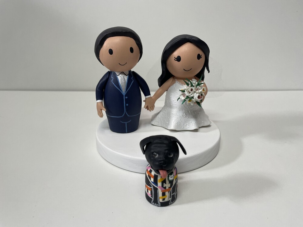 Topo para bolo casamento com pet