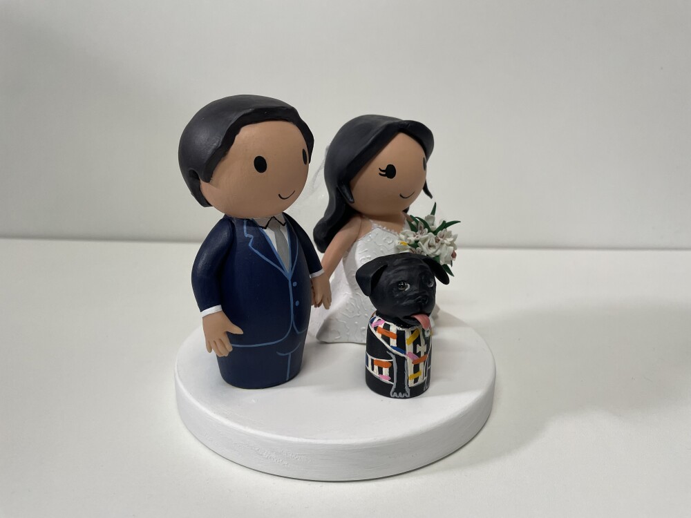 Topo para bolo casamento com pet