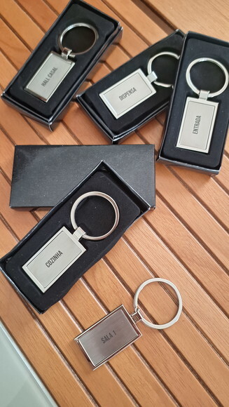 Chaveiro Metal Retangular 1955 - Kit com 25 Unidades