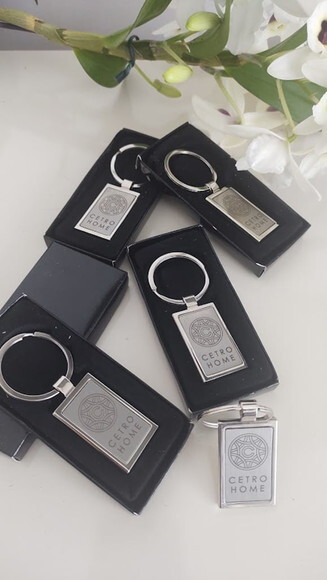 Chaveiro Metal Retangular 1955 - Kit com 25 Unidades