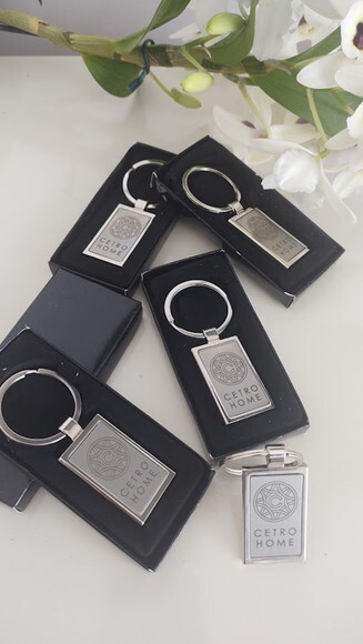 Chaveiro Metal Retangular 1955 - Kit com 25 Unidades