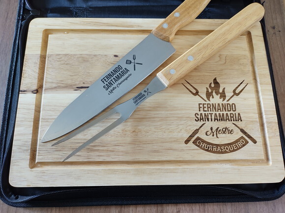 Dia dos Namorados -kit Churrasco 03 Peças com Tabua -143328