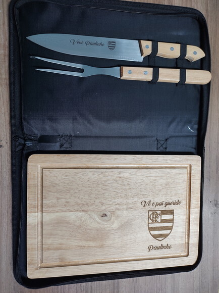 Dia dos Namorados -kit Churrasco 03 Peças com Tabua -143328