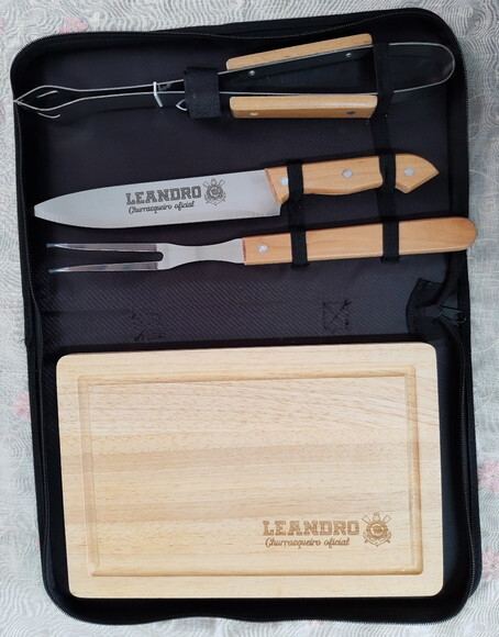 Kit Churrasco 5 Peças com tabua Cod 3223 - Pai dos Noivos