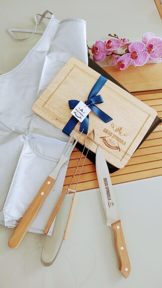 Kit Churrasco 5 Peças com Tabua Cod 143223 - Personalizado