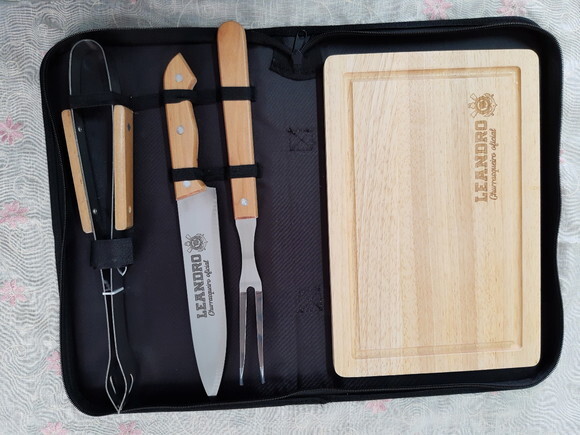 Kit Churrasco 5 Peças com tabua Cod 3223 - Pai dos Noivos