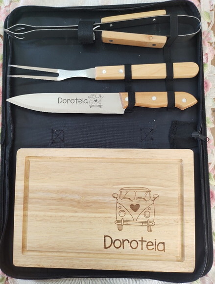 Kit Churrasco 5 Peças com tabua Cod 3223 - Pai dos Noivos