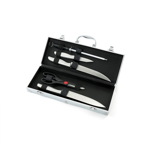 Kit Churrasco 5 Peças Maleta Alumínio 1345 -personalizada