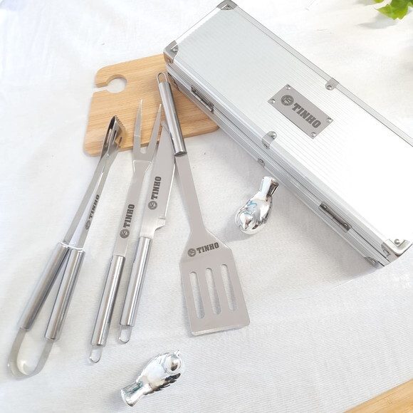 Kit Churrasco 7 Peças Maleta Alumínio 93845 -personalizada