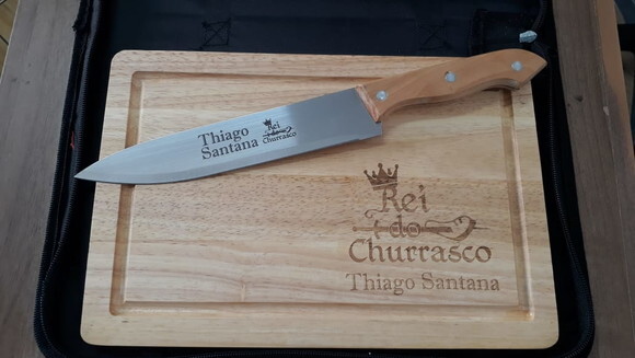 Kit Churrasco Personalizado 03 Peças com Tabua -143328