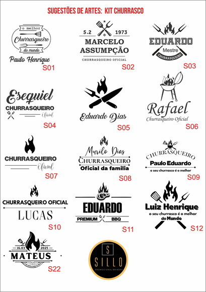 Kit Churrasco Personalizado 8 Peças - 12089