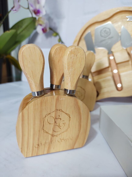 Kit Queijo 3 Peças Base de Bambu - 13376 - Personalizado
