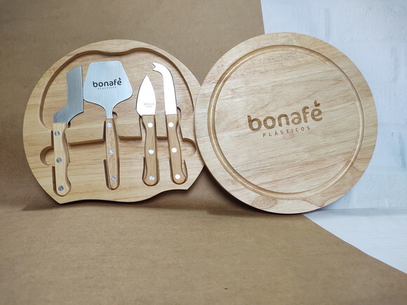 Kit Queijo Personalizado para Padrinhos - 8542 - 05 Peças
