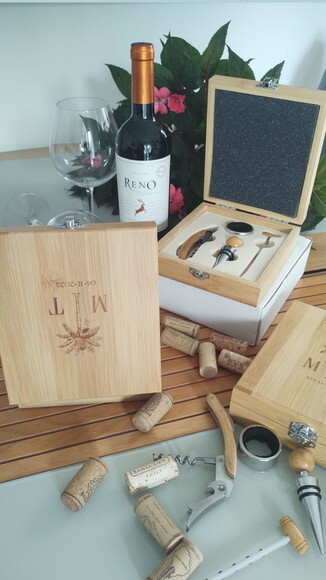 Kit Vinho Bambu - 94190 - para Padrinhos- Casamento