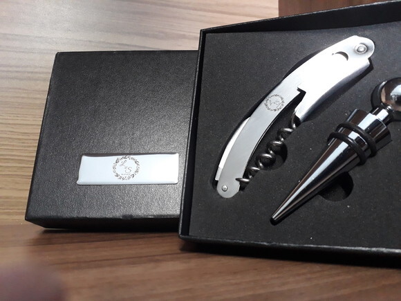 Kit Vinho Personalizado Inox 02 Peças - Cod 10071