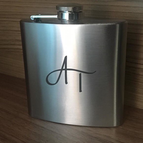 Padrinhos Cantil -porta Whisky Personalizado de Inox 6oz