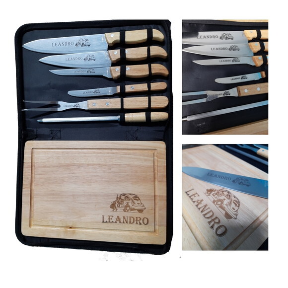 Presente Personalizado -cod 12089 - Kit Churrasco 8 Peças