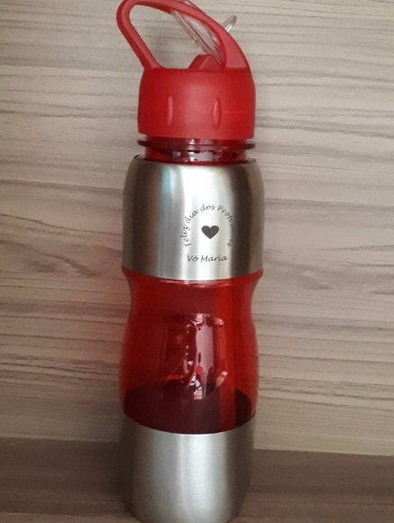 Squeeze Personalizado 600 ml Inox #adoteumasqueeze 2048