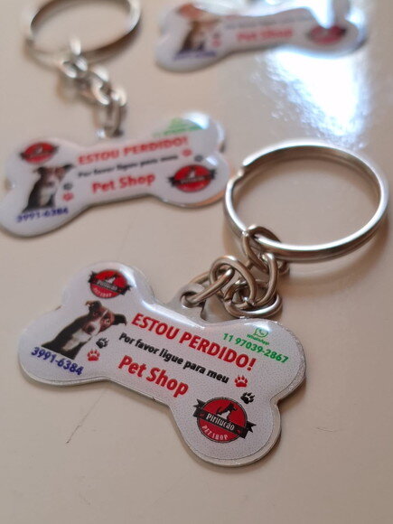 200 Unidades- Chaveiro Pingente Osso - Personalizado
