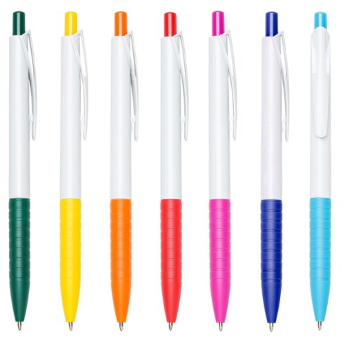 Caneta Plástica Branca Personalizada 401 - 100 Unidades