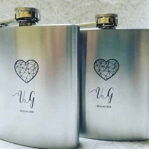 Cantil -porta Whisky de Inox 7oz 1782 - Personalizado