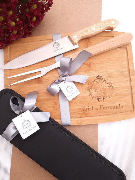 Kit Churrasco 02 Peças e Tabua - 147747 - Presente Personali