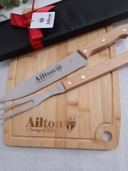 Kit Churrasco 02 Peças e Tabua - 147747 - Presente Personali