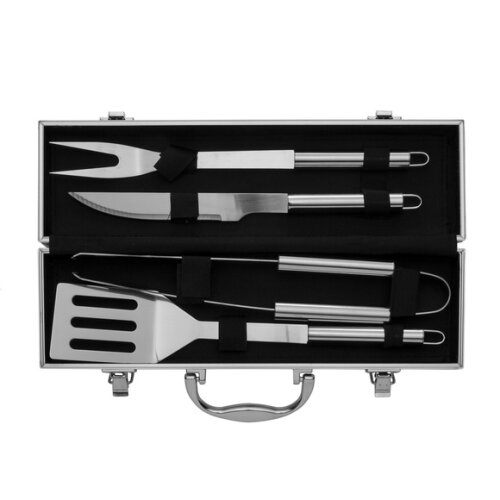 Kit Churrasco 4 Peças Maleta de Alumínio 1644 -personalizodo