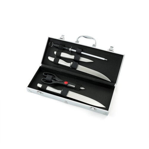 Kit Churrasco 5 Peças Maleta Alumínio 1345 -personalizada