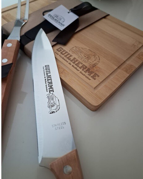 Kit Churrasco Personalizado 03 Peças com Tabua - 94107
