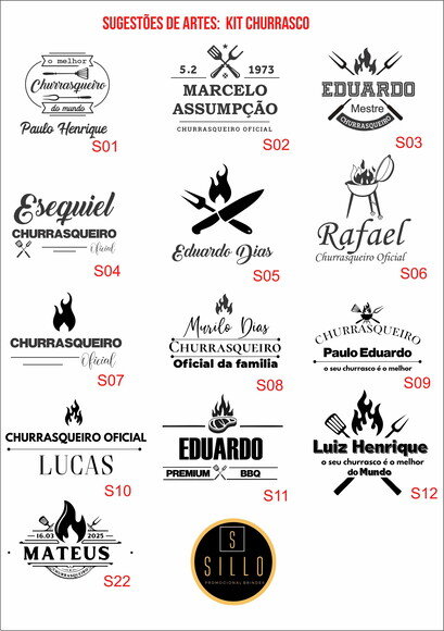 Kit Churrasco Personalizado 8 Peças - 12089