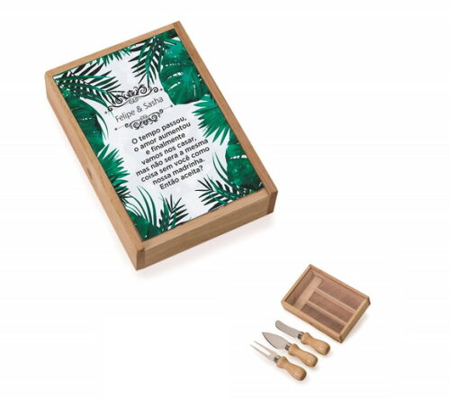 Kit Queijo Personalizado 03 Peças - 143002 - para Padrinhos