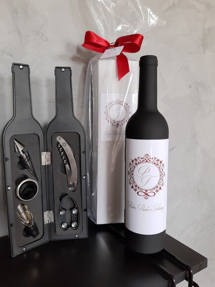 Kit Vinho Garrafa Personalizado 5 Peças 11870