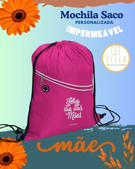 Mochila Saco Impermeável - Personalizada 18601 -dia das Mães