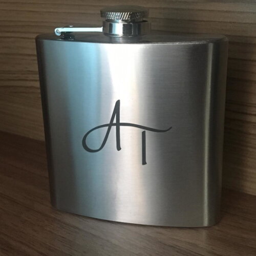 Padrinhos Cantil -porta Whisky Personalizado de Inox 6oz