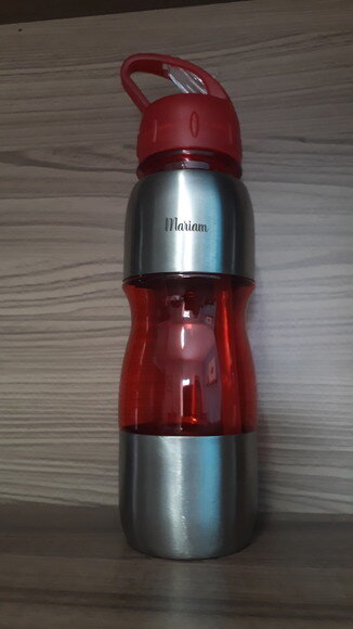 Squeeze 600 ml -inox e Plastico - Personalizada