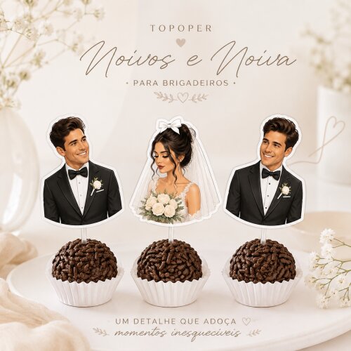 50 Tooper pra docinhos noivo e noiva