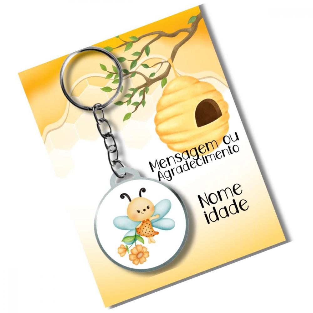 Chaveiros Personalizados  Abelhinha + card e embalagem * Adesivad