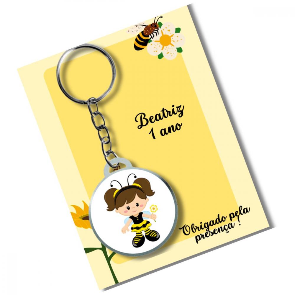 Chaveiros Personalizados  Abelhinha + card e embalagem * Adesivad